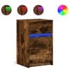 vidaXL Bedside Cabinet with LED Lights Smoked Oak Engineered Wood