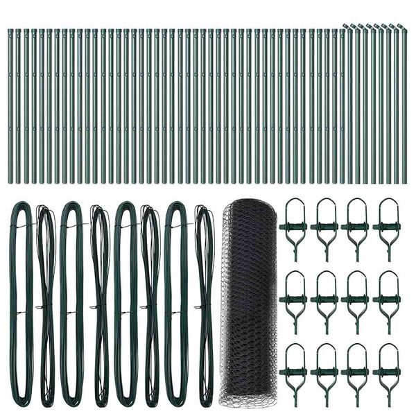 vidaXL Fence Post Grey 100 x 0.4 m (13 mm mesh) Steel and PVC