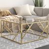 vidaXL Coffee Table Gold Stainless Steel and Tempered Glass