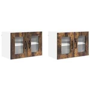 vidaXL Dishwasher Panel with Shelf 2 pcs Smoked Oak 60 x 31 x 40 cm