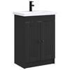 vidaXL Bathroom Furniture Set Black 56 x 37.5 x 81 cm Engineered Wood