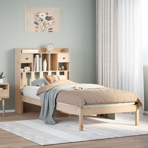 vidaXL Bookcase Bed without Mattress 90x200 cm Solid Wood Pine
