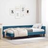 vidaXL Corner Bed Frame with Headboard Blue 90 cm x 190 cm Velvet