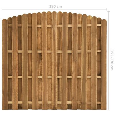 vidaXL Hit and Miss Fence Panel Pinewood 180x(155-170) cm