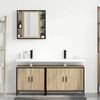 vidaXL Bathroom Furniture Set with Shelf 3 pcs Brown Engineered wood