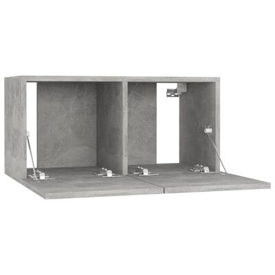 vidaXL Hanging TV Cabinets 3 pcs Concrete Grey 60x30x30 cm