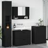 vidaXL Bathroom Furniture Set 4 pcs Black Engineered Wood and Metal