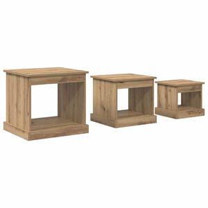 vidaXL Coffee Table 3 pcs Artisan Oak Engineered Wood