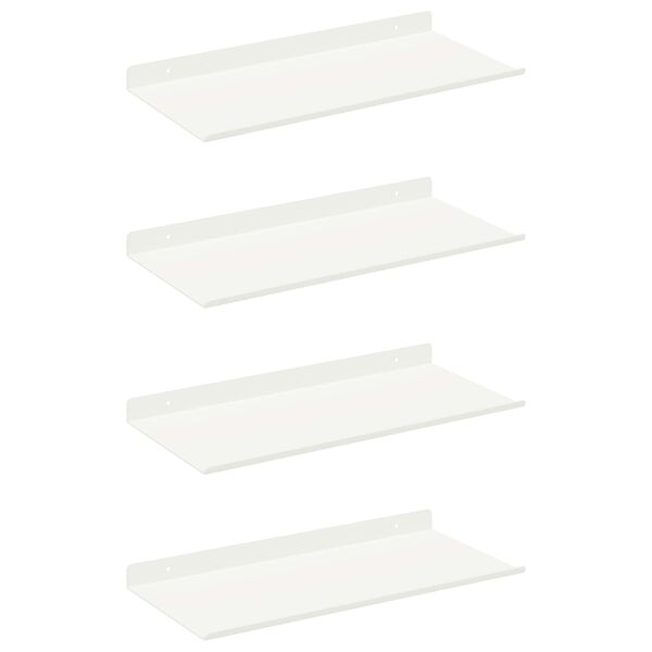 vidaXL Floating Shelf Wall-mounted 4 pcs White 40 x 18 x 2.5 cm Steel