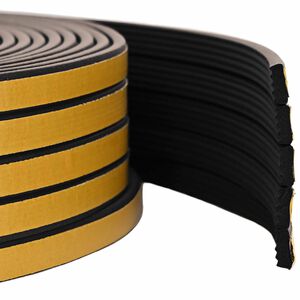 vidaXL Self-Adhesive Window Seal Black 10 x 4 mm 12 m EPDM Foam
