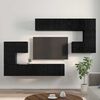 vidaXL TV Units Wall-mounted 4 pcs Black Oak Engineered wood