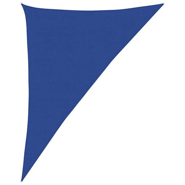vidaXL Sunshade Sail 160 g/m&sup2; Triangular Blue 4x5x6.8 m HDPE