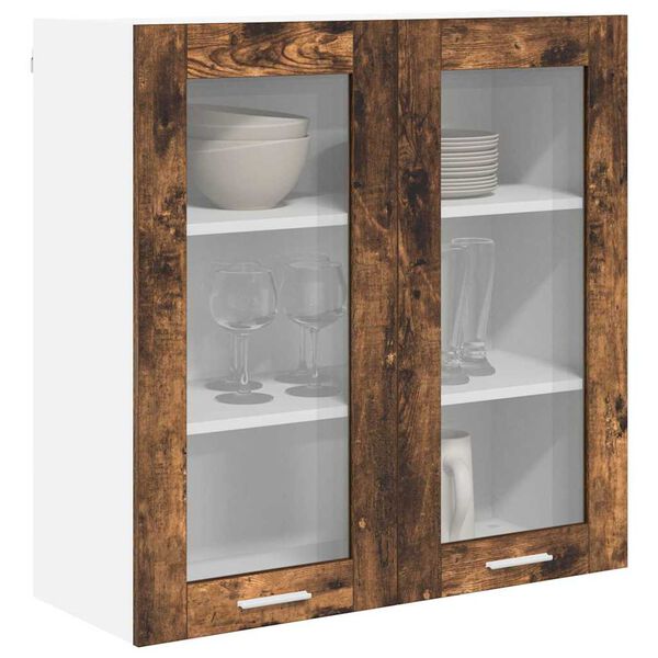 vidaXL Hanging Cabinet Smoked Oak 80 x 31 x 80 cm Engineered Wood