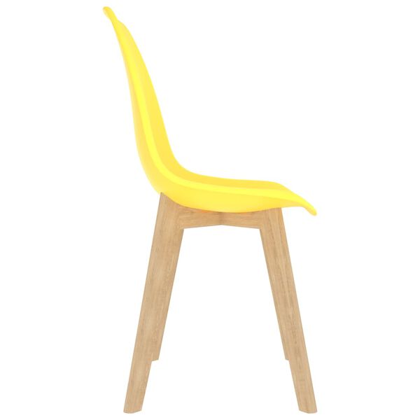 vidaXL Dining Chairs 4 pcs Yellow Plastic