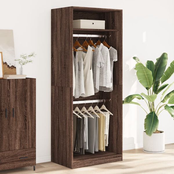 vidaXL Wardrobe Brown Oak 80x50x200 cm Engineered Wood