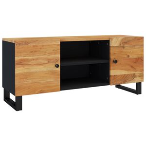 vidaXL TV Cabinet | Black and natural wood | Solid acacia wood | Medium