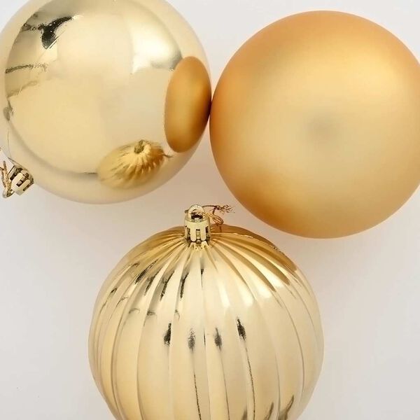 vidaXL Christmas Bauble Set XXL 4 pcs Gold Plastic