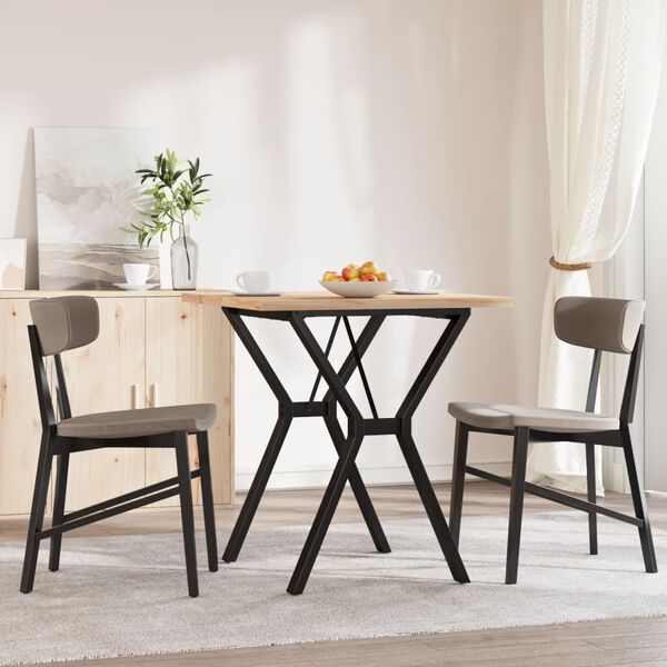 vidaXL Dining Table Y-Frame 70x70x75.5 cm Solid Wood Pine and Steel