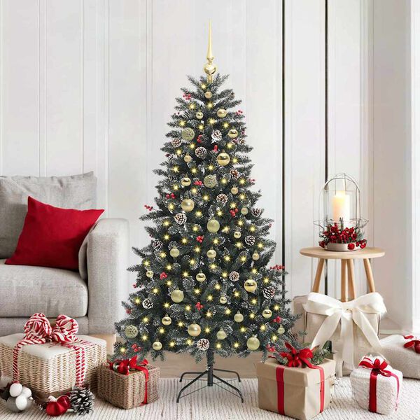 vidaXL Artificial Christmas Tree with 150 LEDs with Stand Green 150 cm