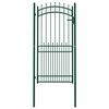 vidaXL Fence Gate with Spikes Steel 100x200 cm Green