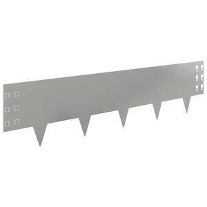 vidaXL Lawn Edging 30 pcs 100 x 25 cm Steel Silver