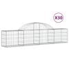 vidaXL Arched Gabion Baskets 30 pcs 200x30x40/60 cm Galvanised Iron