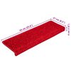 vidaXL Stair Mats 20 pcs 65x21x4 cm Red Rectangular Edge