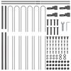 vidaXL Garden Fence 4 pcs Grey 6.8 x 1.5 m Powder-coated Steel