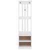 vidaXL Hall Tree SANDNES White 45x40x159.5 cm Solid Wood Pine