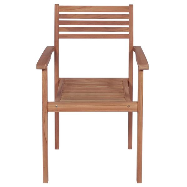 vidaXL Stackable Garden Chairs 6 pcs Solid Teak Wood
