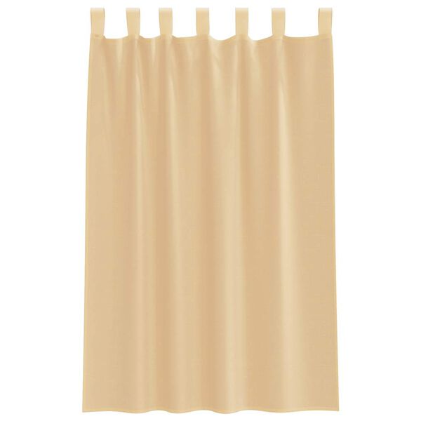 vidaXL Voile Curtains with Rod Pockets 2 pcs Sand