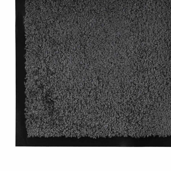 vidaXL Door Mat Anthracite 120 x 80 x 1.2 cm Teddy Fabric