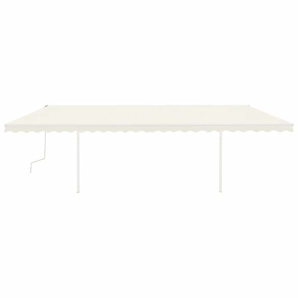 vidaXL Manual Retractable Awning with Posts 6x3 m Cream