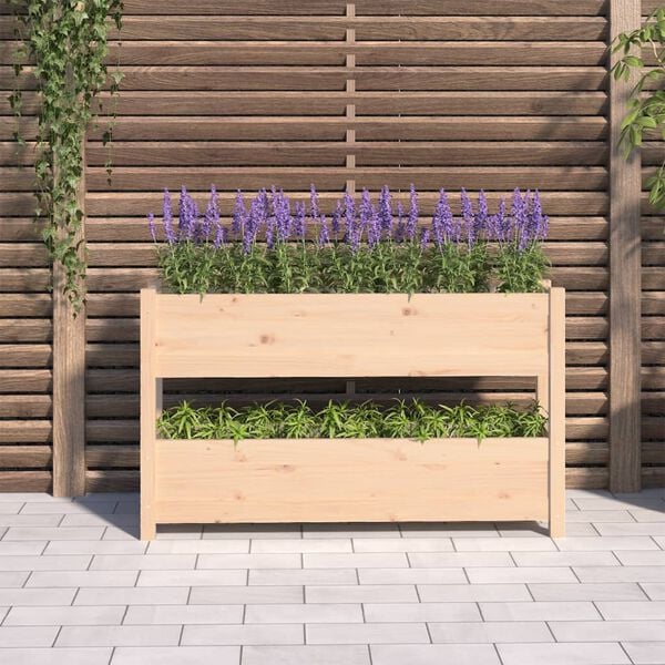 vidaXL Planter 112x25x66 cm Solid Wood Pine