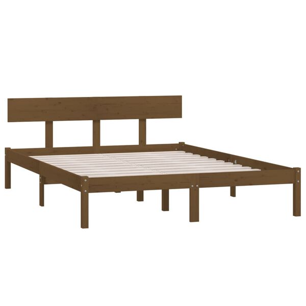 vidaXL Bed Frame without Mattress Honey Brown Solid Wood 120x200 cm