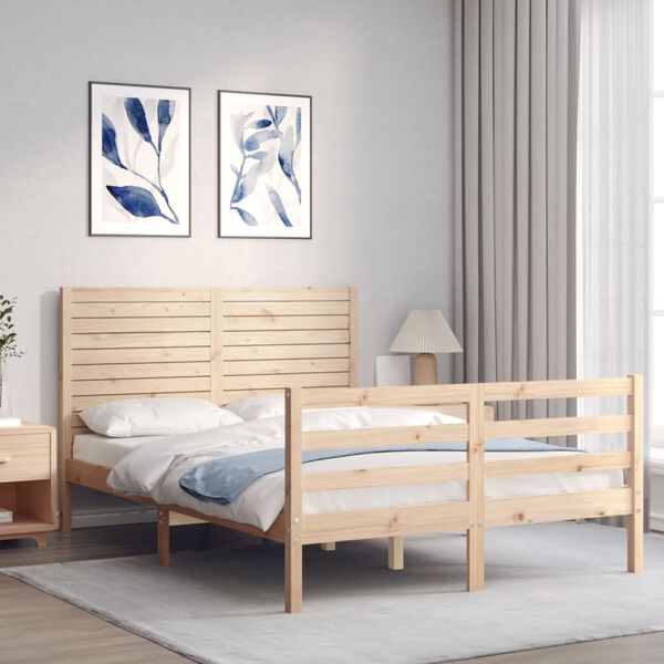 vidaXL Bed Frame without Mattress Small Double Solid Wood