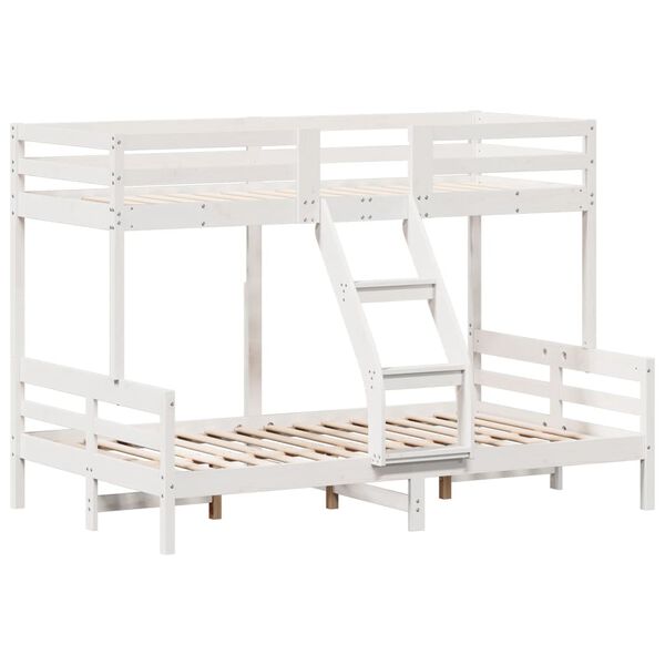 vidaXL Bunk Bed without Mattress 90x200/120x200 cm White Solid Wood