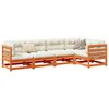 vidaXL 5 Piece Garden Sofa Set Wax Brown Solid Wood Pine