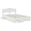 vidaXL Bed Frame with Headboard White 140 x 190 cm Engineered Wood
