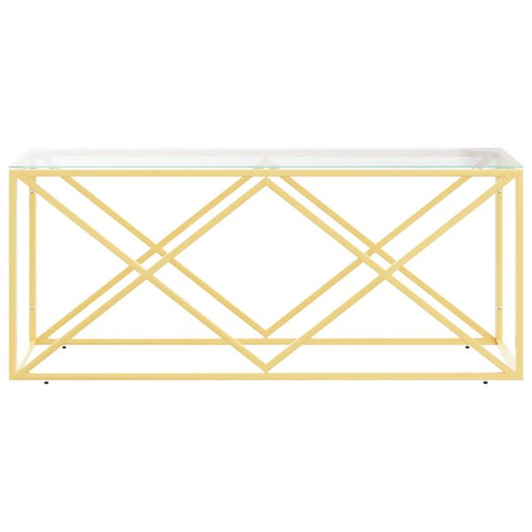 vidaXL Coffee Table 110x45x45 cm Stainless Steel and Glass