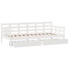 vidaXL Daybed with Drawers without Mattress White 90x190 cm Single Solid Wood