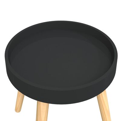 vidaXL Side Table Black 38x38x40 cm Engineered Wood&Solid Wood Pine