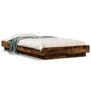 vidaXL Bed Frame without Mattress Smoked Oak 75x190 cm Small Single