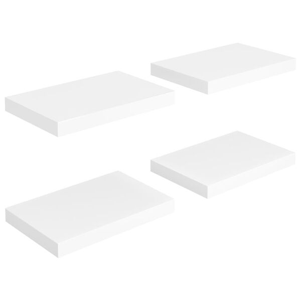 vidaXL Floating Wall Shelves 4 pcs White 40x23x3.8 cm MDF