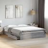 vidaXL Bed Frame with Drawers without Mattress Grey Sonoma 150x200 cm King Size