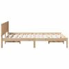 vidaXL Bed Frame Brown 120 x 190 cm Solid Pine wood