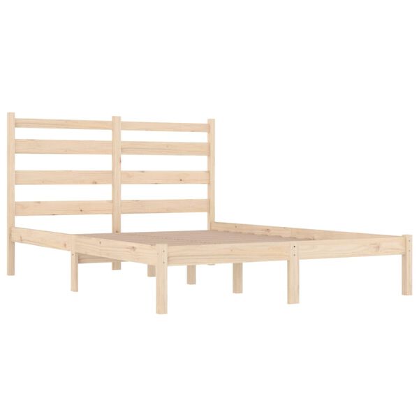 vidaXL Bed Frame without Mattress Solid Wood 140x190 cm (809997+818420)