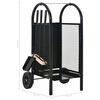 vidaXL Firewood Cart Black 30x35x81 cm Steel