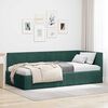 vidaXL Corner Bed Frame Dark Green 90 cm x 190 cm Velvet