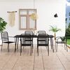 vidaXL 7 Piece Garden Dining Set Cotton Rope and Steel Black